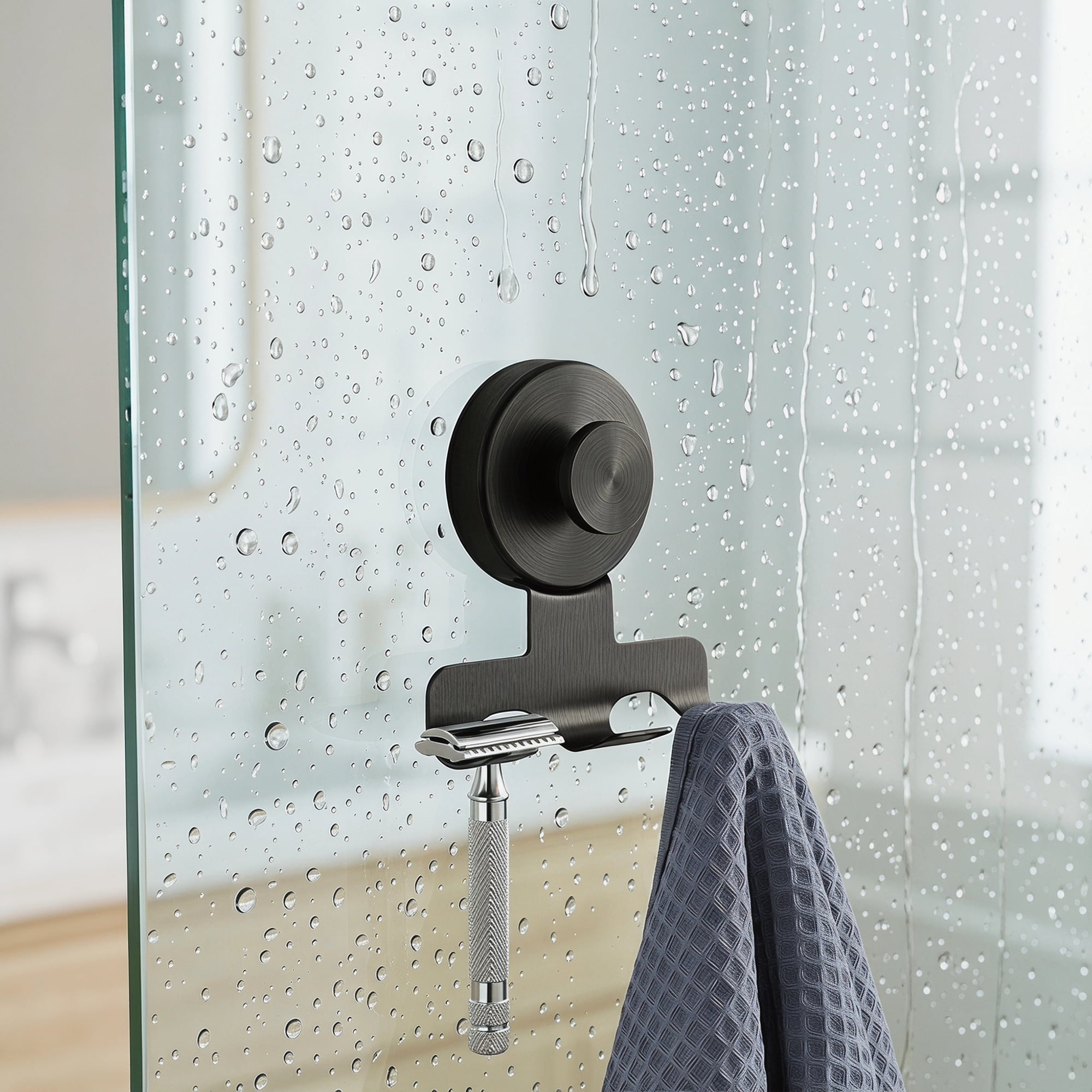 Unique Bargains Suction Cup Hooks for Shower 2-Pack Wall Hooks for Hanging Silver