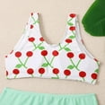 thumbnail image 3 of Girl's 2 Pieces Bathing Suit Bikini Set Rashguard Swim Suit Set Print Swimsuit Bathing Suit with Sport High Waist 11-12 Years, 3 of 4