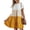 Yellow, variant on Ruffle Sleeve Women Color Block Striped Loose Dress