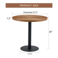 thumbnail image 4 of Tcbosik 31.5" Round Dining Table, Modern Accent Table with Metal Legs for Living Room, Kitchen, Wood Color+Black, 4 of 9