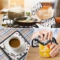 thumbnail image 4 of White Cow Geometric Pattern Kitchen Oven Mitt and Pot Holder Sets 4 Pcs for Baking, Cooking and Grilling, Heat Resistant Up To 392 °F, 4 of 7