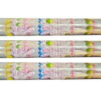 Transparent Easter Bunny Floral Gift Wrap 3 Rolls 12.5 sq ft Each 30 inch x 5 ft Shiny Metallic Wrapping Paper