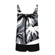 thumbnail image 4 of Tankini de playa deportivo con estampado de moda para mujer, tirantes finos ajustables, traje de baño de dos piezas con abertura y shorts de baño con bolsillo, traje de baño de poliéster para mujer., 4 of 5