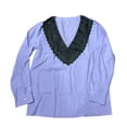 thumbnail image 3 of Men's Bohemian Shirt, Printed Long Sleeve V-Neck Pullover, Casual Hippie Style Top For Summer & Festival Purple L, 3 of 4