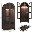 thumbnail image 4 of 71"H Arched Armoire Wardrobe Closet for Bedroom w/ Glass Door & LED Sensor Light, Wooden Wardrobe Closet Clothing Storage Cabinet w/1 Drawer & Hanging Rod, 4 of 10