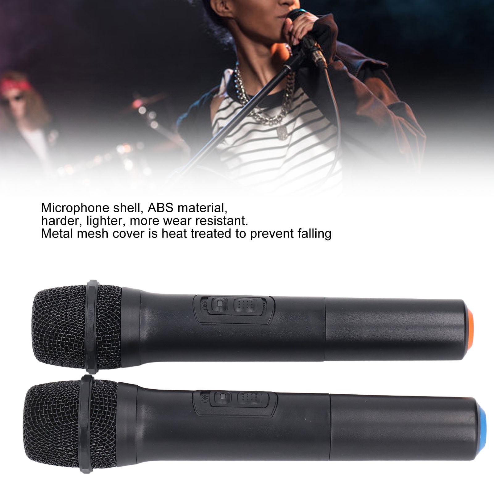 BIMZUC 1 to 2 Wireless Microphone System Noise Reduction Cardioid Dynamic Mic for Karaoke Party Gathering