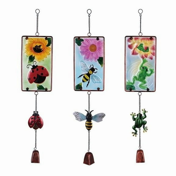 Meadowcreek 8081555 24 in. Multicolored Glass & Iron Assorted Outdoor Decoration, Pack of 6