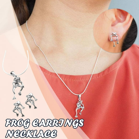 Fiudx Conjunto de Joyería de Moda, Elegante Collar con Pendientes a Juego, Material de Aleación, Diseño Elegante, Perfecto para Fiestas o Uso Diario, Regalo Ideal para Mujeres.