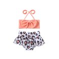 thumbnail image 1 of xiaxaixu Girls Swimming Clothes Set, Halter Neck Tops and Printing Shorts, 1 of 5