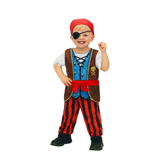 Ahoy Matey Pirate Costume for Toddlers Boys, 3T - 4T, by Way to Celebrate