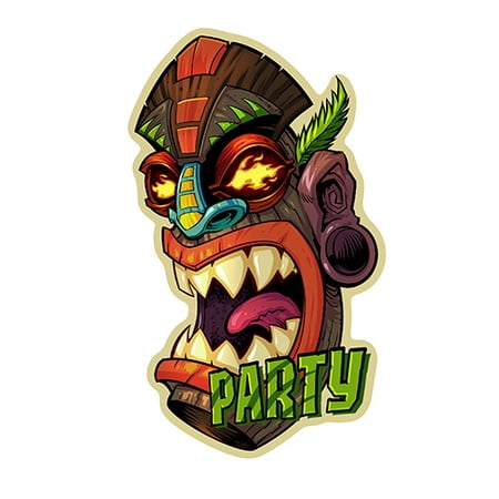 Party Tiki Guy Novelty Sign | Indoor/Outdoor | Funny Home Décor for Garages, Living Rooms, Bedroom, Offices | SignMission personalized gift Wall Plaque