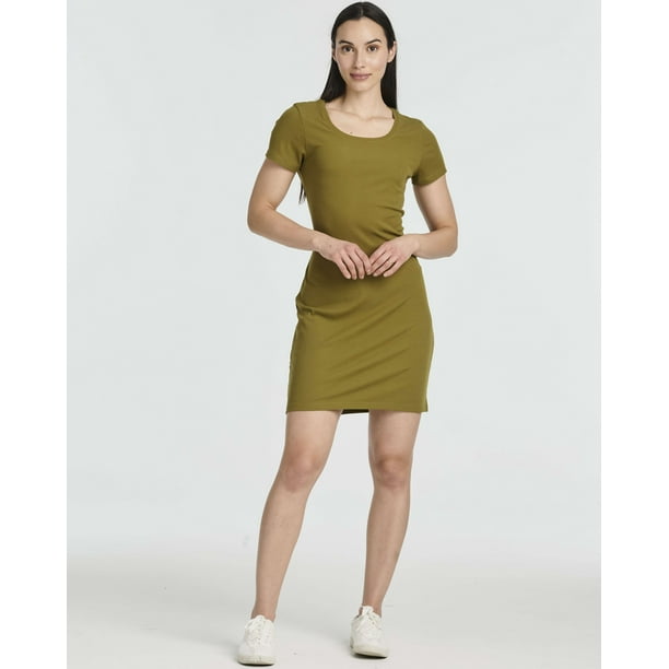 3 Pack: Women's Mini Short Sleeve Ribbed Scoop Neck Casual T-Shirt Bodycon Dress 3 Pack: Women's Mini Short Sleeve Ribbed Scoop Neck Casual T-Shirt Bodycon Dress