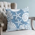 thumbnail image 4 of Pillow Covers 20x20 Set of 2, Blue Coastal Throw Pillow Covers Decorative Couch Cushion Cover, Conch Nautical Summer Starfish Shell Coral Microfiber Soft Pillowcases for Bedroom Living Room Sofa, 4 of 9