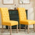 thumbnail image 5 of Solid Wood Tufted Parsons Chairs | Ideal for Dining Room | Polyester Fabric and Light - Colored Wood | Upgrade Your Dining Setup, 5 of 5