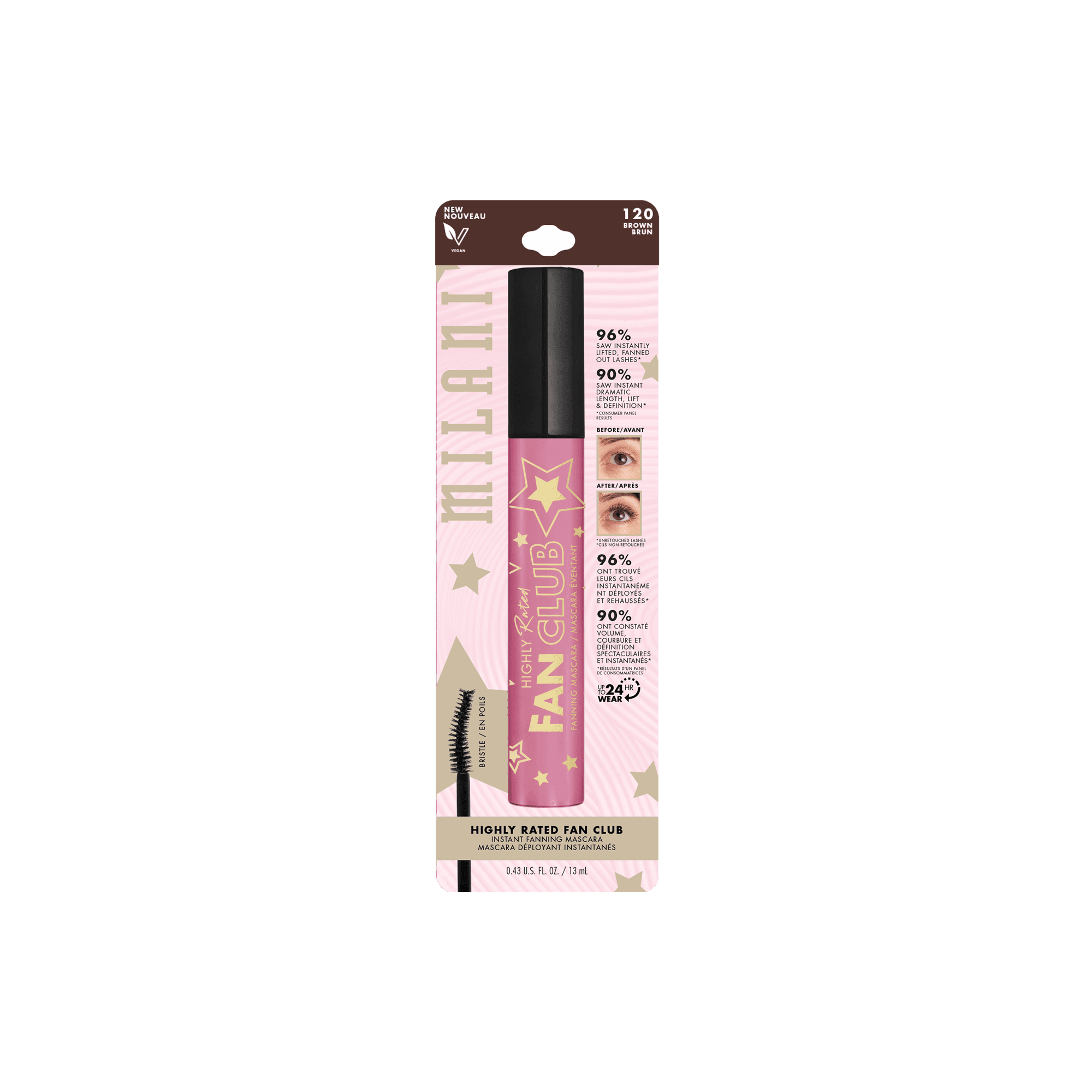 Milani Highly Rated Fan Club Fanning Mascara, Brown 120