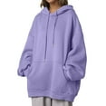 thumbnail image 2 of Womens Hoodie 2025 Lined Loose Fit Korean Trendy Hoodies with Pockets Hooded Sweatshirt Hoodie Women Pullover, 2 of 5