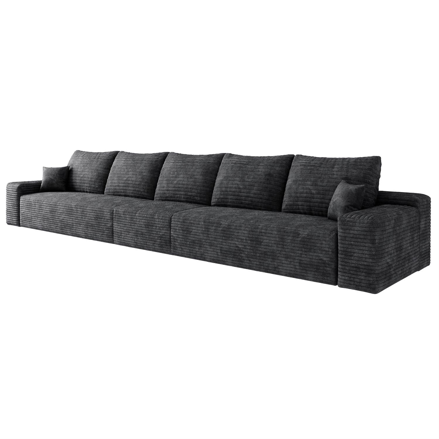 Demi Bonn 168" Cloud Sectional Sofa, Modern Modular Deep Seat Upholstered Couch for Living Room & Bedroom, No Assembly Needed, Black