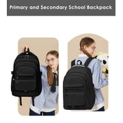 DAKIMOE School Backpack for College High Middle School Fashion Student bag, Cute Aesthetic Teen Bookbag for Teens Women, Black