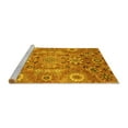 thumbnail image 2 of Ahgly Company Machine Washable Indoor Round Abstract Yellow Modern Area Rugs, 6' Round, 2 of 4