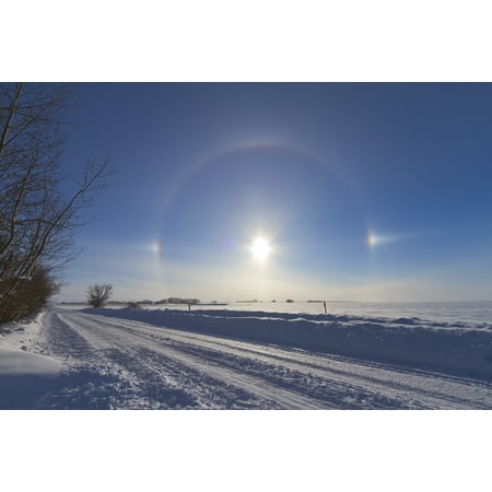 January 30 2011 - Solar halo and sundogs in southern Alberta Canada Poster (Best Fishing In Southern Alberta)