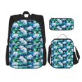thumbnail image 1 of Easygdp Blue Lotus Flower Mochila para Niños y Niñas con Set de Caja de Almuerzo y Estuche para Lápices 3 en 1, Mochila Escolar Estampada para Adolescentes, 1 of 7
