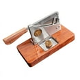 thumbnail image 3 of Luxury Pear Flower Wood Metal Cigar Cutter Stainless Steel Blades Classic Table Guillotine Cigar Scissors Accessories Men Gifts (GRAY), 3 of 5