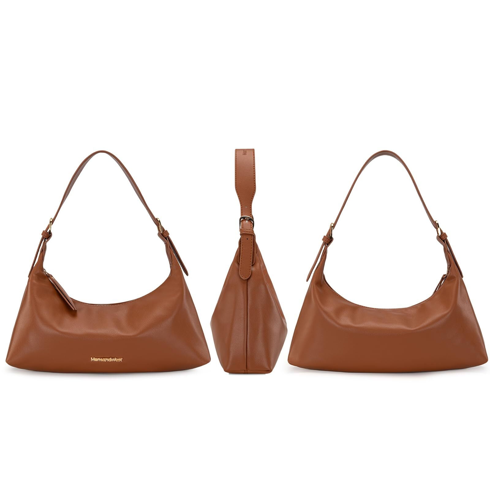 Montana West Hobo Bags for Women Shoulder Trendy Purses Leather Clutch Purse and Handbags, Brown