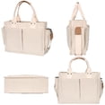 thumbnail image 4 of Minsong Canvas Tote Bag for Women With Pockets, Laptop Work Crossbody Purses Everything Shoulder Tote Bag Everyday Satchel Handbags White, 4 of 13