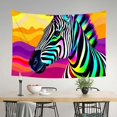 thumbnail image 2 of RKSupls Tapestry Wall Hanging Art, Rainbow Zebra in Savanna Hanging Tapestry Decoration for Daily Bedroom, Living Room, Dorm, Apartment Hallway Home Decor,60*40in, 2 of 5