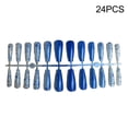 thumbnail image 3 of Minnieouse 24 piezas de uñas artificiales, envoltura completa, puntas de uñas postizas para mujeres y niñas, azul Type1 NO1, 3 of 6