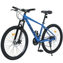 Zukka 26" Mountain Bike 24 Speed Double Disc Brake Suspension Bicycle for Adult Men Women Blue