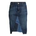 thumbnail image 5 of Time and Tru Women’s 100% Cotton Patchwork Denim Skirt, 5 of 5