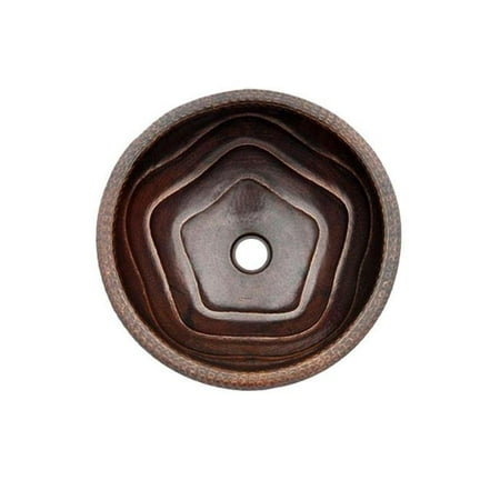 

COPPER ROUND BATH SINK DEEP STAR DESIGN ROUND LIP 17X17X6 G18 MATTE