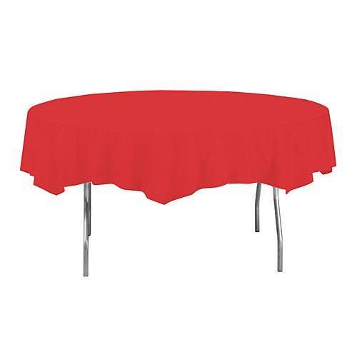 RED 82" ROUND PAPER TABLE COVERS