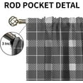 thumbnail image 5 of Blackout Curtains, Grunge Looking British Tartan Scottish Black Grey Retro Tartan, Thermal Insulated Window Curtains & Drapes Fast Drying Machine Washable for Living Room Bedroom-W52xL84in, 5 of 6