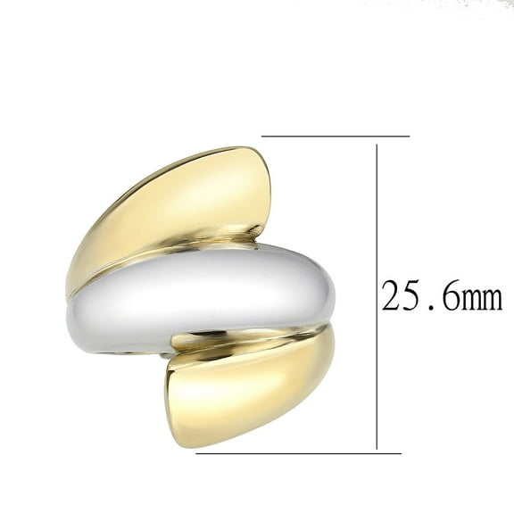 Two Tone IP Gold (Ion Plating) Stainless Steel Ring with NoStone in No Stone for Women Style TK3796 Size 10