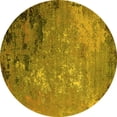 thumbnail image 1 of Ahgly Company Machine Washable Indoor Round Oriental Yellow Industrial Area Rugs, 5' Round, 1 of 4
