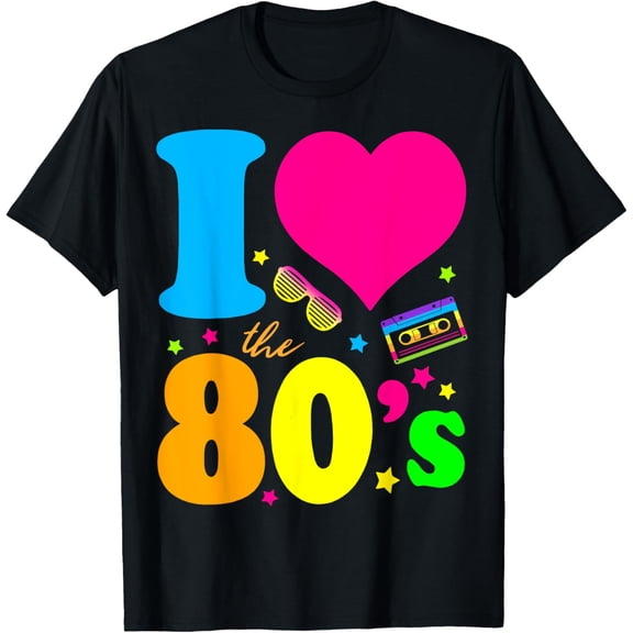 t-shirt I Love The 80's 80's 90's Costume Party Tee T-Shirt T-Shirt mens，black，women，funny，men，journey，Crew Neck, Short Sleeve,printing