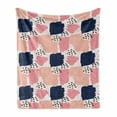 thumbnail image 1 of Navy and Blush Soft Flannel Fleece Throw Blanket, Hand Painted Style Brushstrokes in Pastel Colors Abstract Pattern, Cozy Plush for Indoor and Outdoor Use, 50" x 70", Multicolor, by Ambesonne, 1 of 6