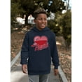 thumbnail image 2 of Pure Passion Emoji - Bold Heart Graphic Youth's Hoodie, 2 of 4