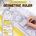 thumbnail image 2 of CAROOTU Outil de Mesure de Modèle de Dessin Géométrique à Règle Géométrique Multifonctionnelle pour Fournitures de Bureau Scolaires, 2 of 6
