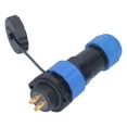 thumbnail image 2 of Flange Power Connector, AC380V Copper Contacts Threaded Connection Waterproof Plug Socket  for Electronic Equipments 2 Pin 380V 25A,3 Pin 380V 25A,4 Pin 380V 25A,5 Pin 380V 25A,6, 2 of 7