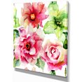 thumbnail image 2 of Roses et Fleurs Gerber Aquarelle - Impression d'Art Floral sur Toile, 2 of 3