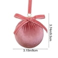 thumbnail image 3 of Velvet Fabric Covered Christmas Ball Hanging Ornament with Delicate Bow, Luxurious Velvet Bauble with Elegant Bow for Holiday Tree Decor, Sophisticated Xmas Ornament for Tree & Home Embellishment, 3 of 6
