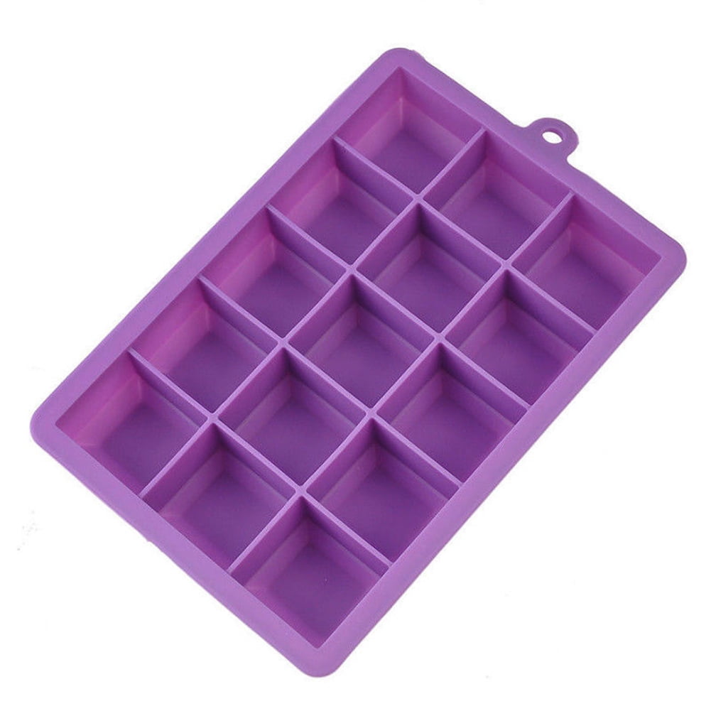 Silicone Ice Cube Mold Mould Tray Maker Square 15 Grids Kitchen Bar Tools Large 