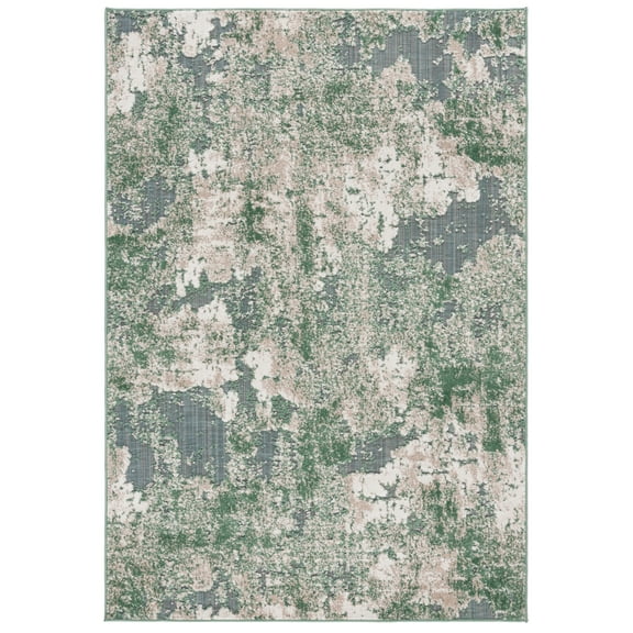 SAFAVIEH Cabana Selma Distressed Indoor/Outdoor Area Rug, Green/Ivory, 8' x 10'