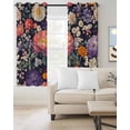 thumbnail image 2 of Colorful Spring Floral Blackout Curtains for Bedroom Living Room Darkening Curtains 84 Inch Length 2 Panels Set Botanical Summer Blooming Window Curtain Window Treatment Grommet Drapes 52"x84", 2 of 9