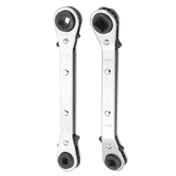 Uxcell 2pcs 1/4" 5/16" 3/16" 3/8" HVAC Service Wrench Set, Silver