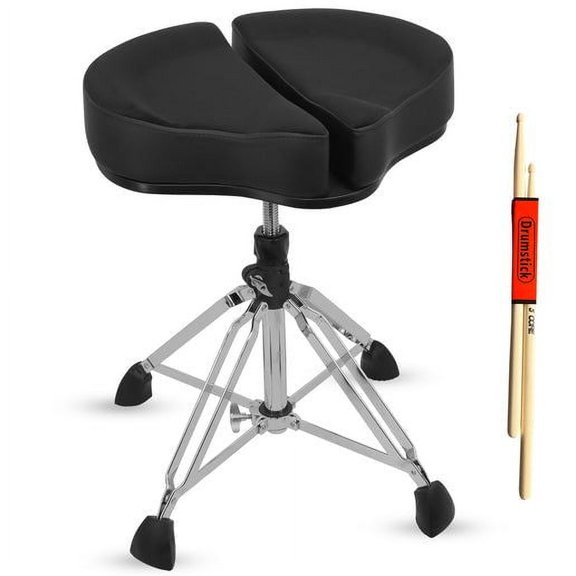 Drum Throne Sponge Padded Guitar Stool Drummer Seat for Adults & Kids - DS GT BLK-VEL