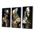 thumbnail image 3 of Designart "Sci-Fi Portrait Cyborg Soldier in White & Gold II" Robot Framed Wall Art Set Of 3 - Gold Modern Frame Gallery Set For Office Decor, 3 of 6